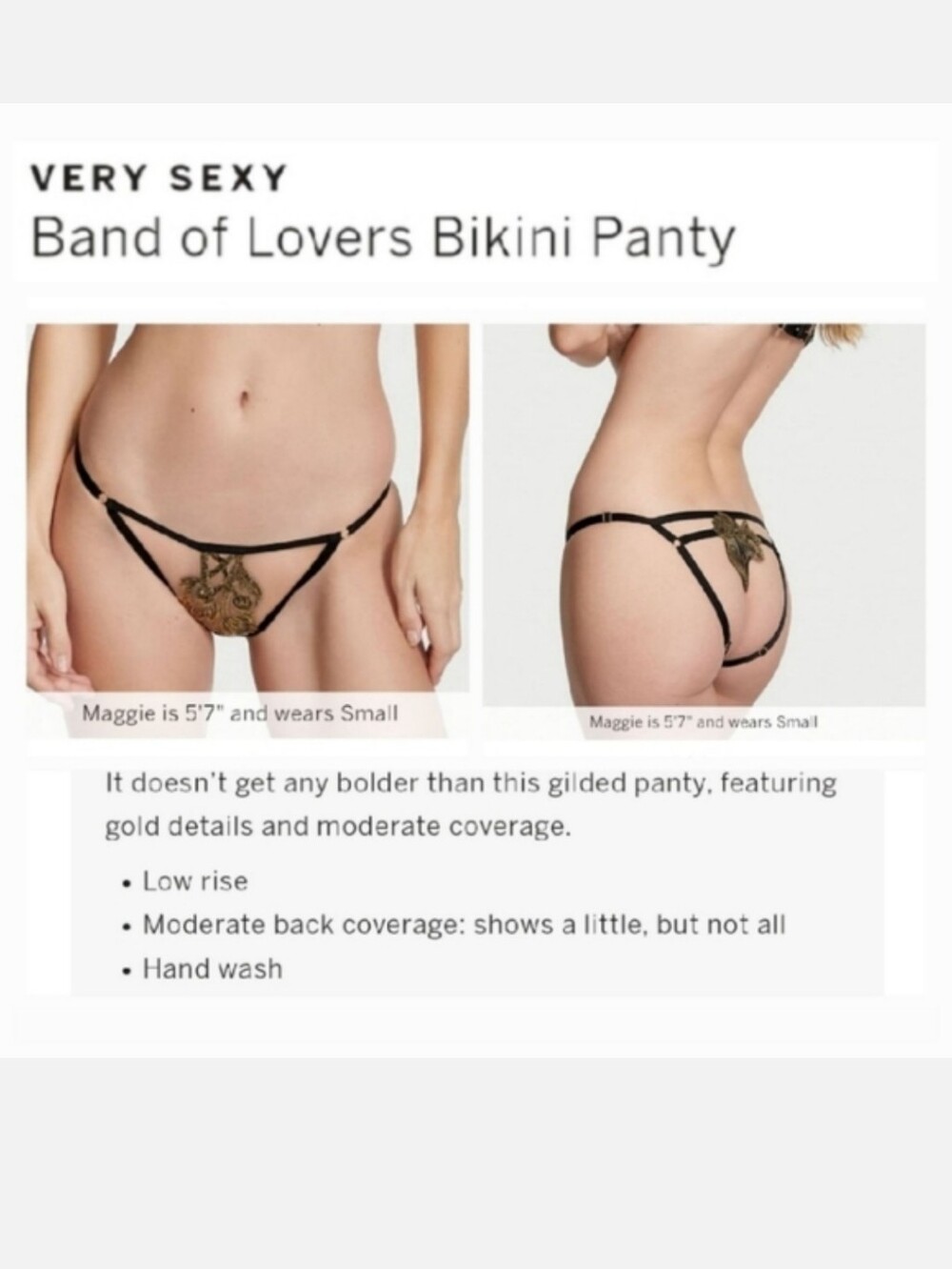 Victoria's secret very sexy band of lovers strapy embroidery bikini panty XL